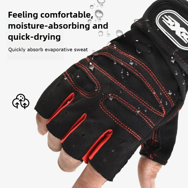 Luvas de Treino Meio Dedo com Suporte de Pulso — Musculação e Ciclismo