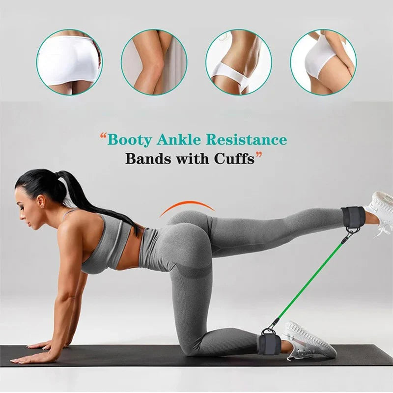 Kit de Bandas de Resistência com Tornozeleiras — Yoga e Ginásio em Casa