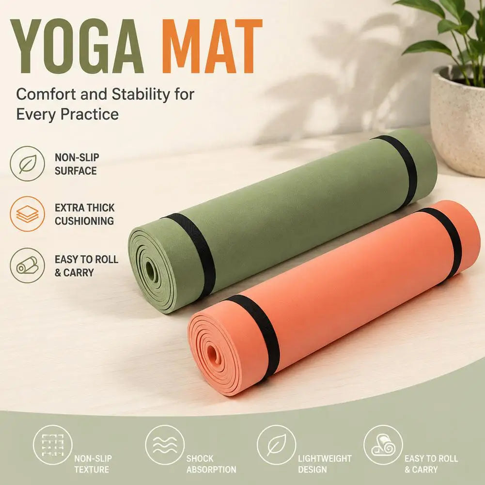 Tapete de Yoga e Pilates — 180x50cm Antiderrapante