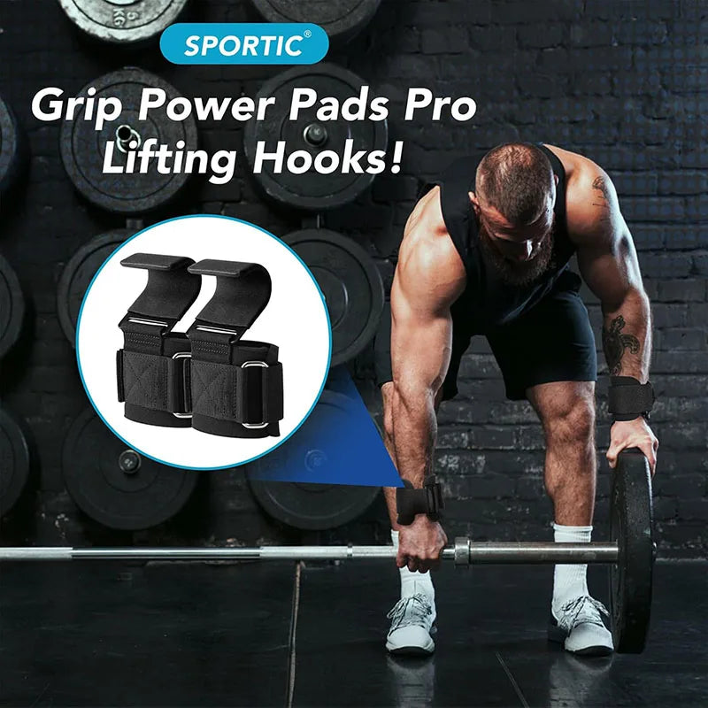 Ganchos de Levantamento com Suporte de Pulso — Pull-Ups e Deadlifts