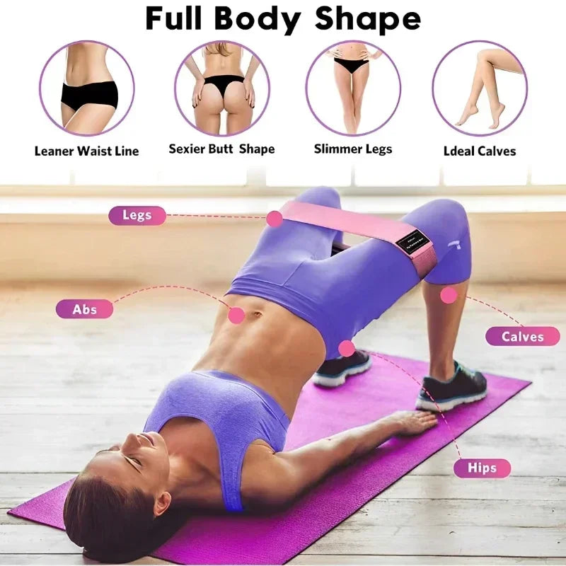 Bandas de Resistência em Tecido para Glúteos e Coxas — Yoga e Ginásio