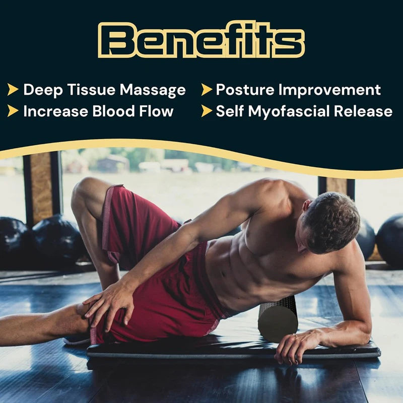 Rolo de Espuma EVA Alta Densidade — Massagem Muscular e Yoga