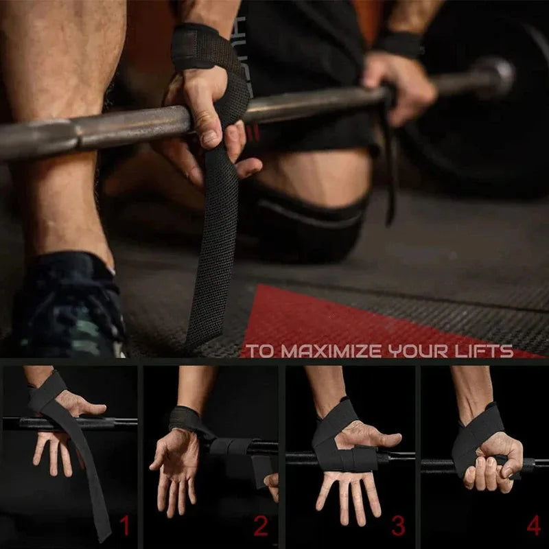 Correias de Pulso para Musculação — Suporte Ajustável para Ginásio