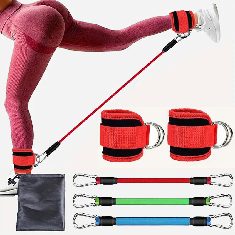 Kit de Bandas de Resistência com Tornozeleiras — Yoga e Ginásio em Casa