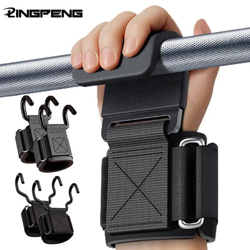 Ganchos de Levantamento com Suporte de Pulso — Pull-Ups e Deadlifts