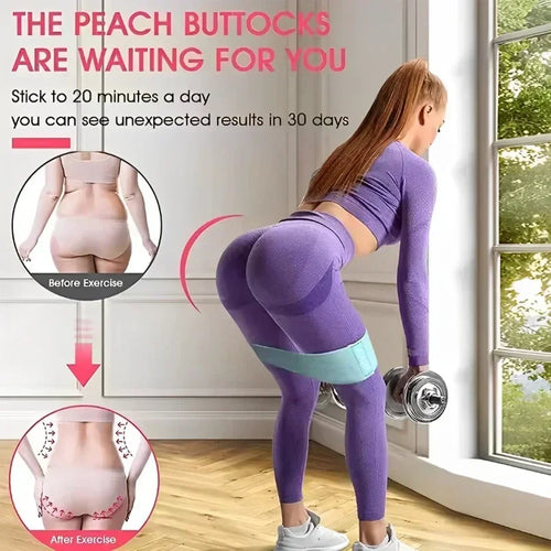 Bandas de Resistência em Tecido para Glúteos e Coxas — Yoga e Ginásio