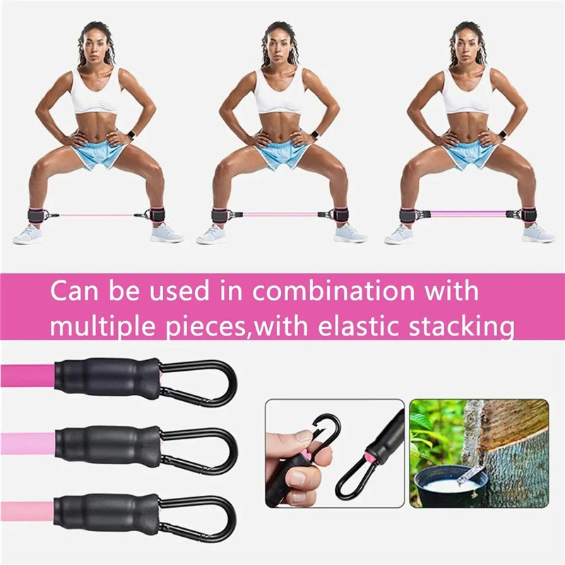 Kit de Bandas de Resistência com Tornozeleiras — Yoga e Ginásio em Casa